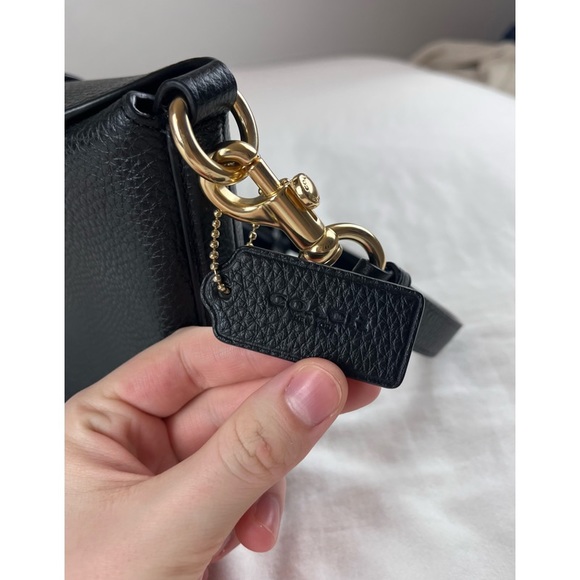 COACH Black Pebble Leather Addie Crossbody - Picture 7 of 13